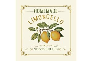 3"x3" Limoncello Labels for Homemade Extracting Lemon Liqueur - Great for Gifting