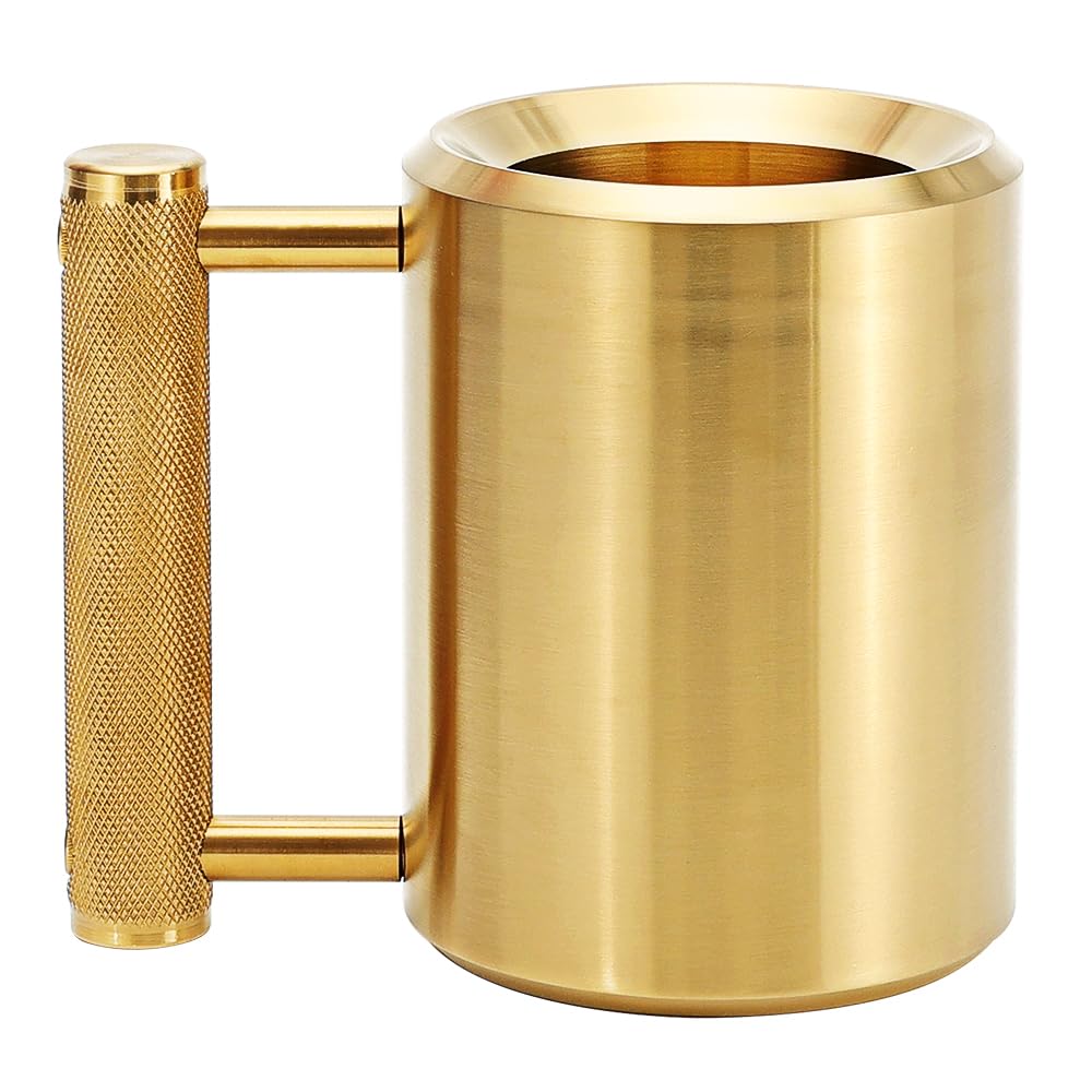 Heavy Mug 18LB/8KG 10 oz, Exercise and Fitness Dumbbells, 304 Stainless Steel,Suitable For Home Workout, Gym Strength Training, Prank Gift, and Arm Strength Training Equipment, Non-Slip Handle, Gold