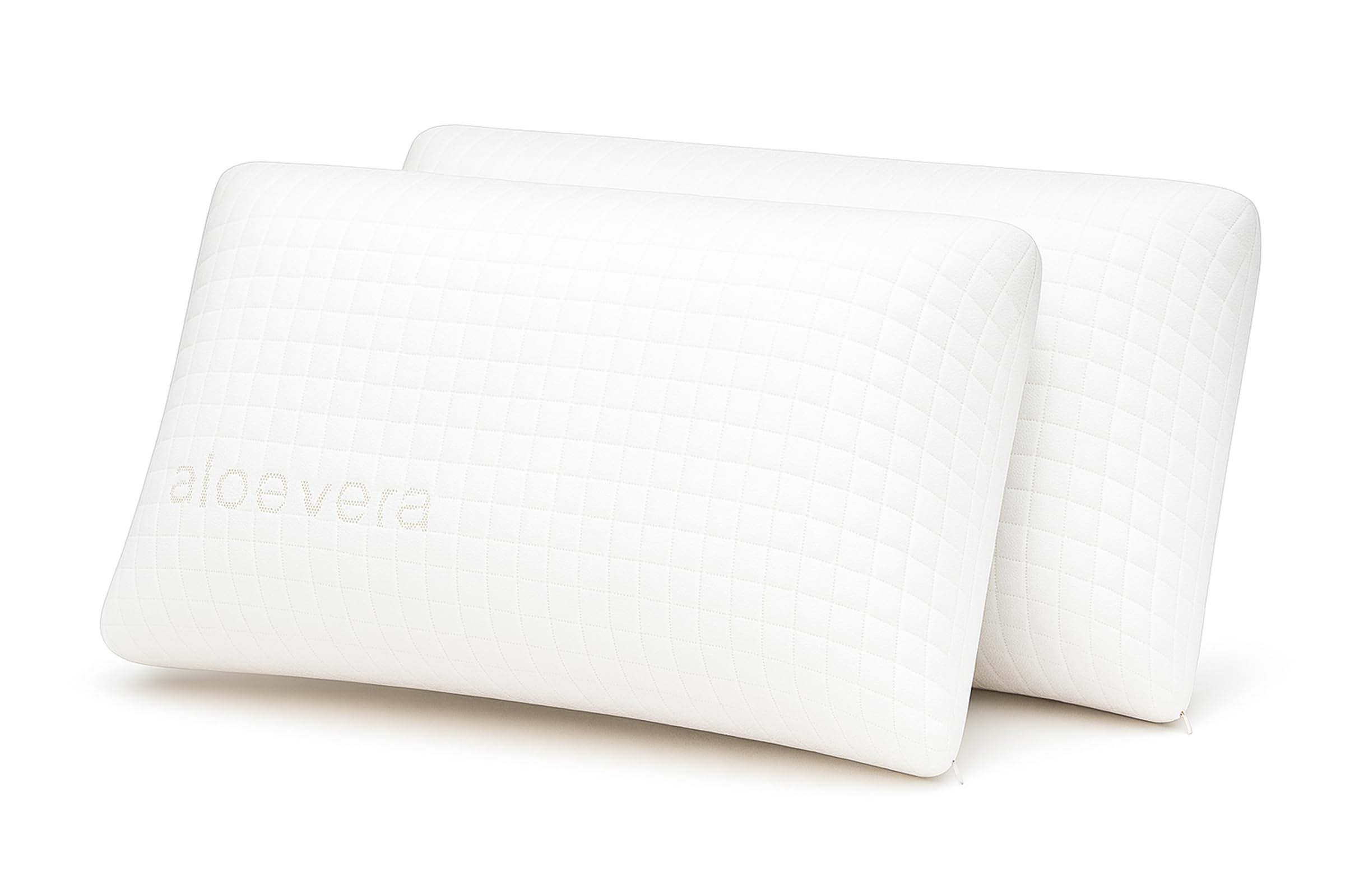 ForenTex Almohada Viscoelástica 75 cm (Pack 2) – Núcleo 100% Visco Alta Densidad, Funda Aloe Vera Lavable, Interior con Funda Protectora, Firmeza Alta, Ergonómica, Transpirable, Antibacteriana
