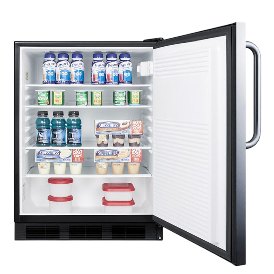 Summit 24" Refrigerator, Undercounter, 5.3 cu.ft. Capacity, ADA Compliant, Stainless Steel - AL752BKSSTBLHD (Left Handed Door Swing) on Fridge.com