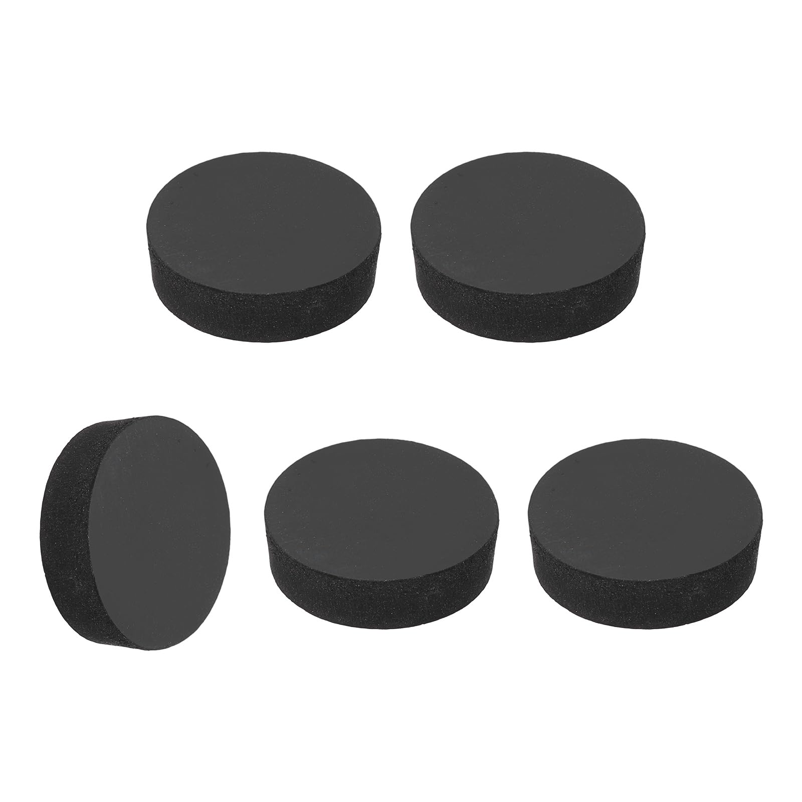 sourcing map 5Pcs Rubber Solid Discs Washers, 30mm OD x 8mm Thick Anti Slip Bumper Pads Non-Adhesive Rubber Spacers Flat Round Gasket Pad for Furniture Appliances DIY Craft, Black