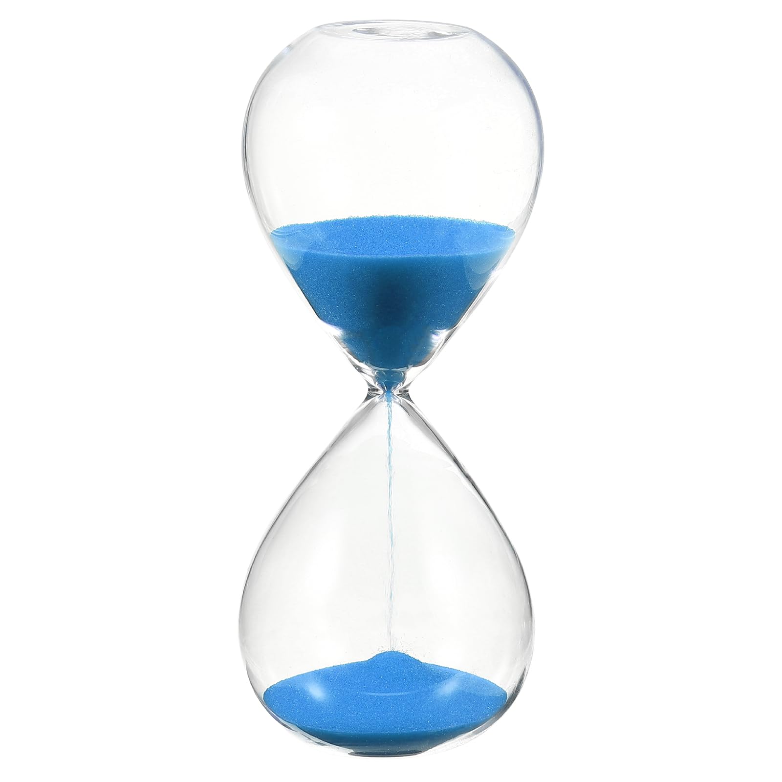 Reloj de arena de cristal azul oscuro con temporizador de 10 minutos