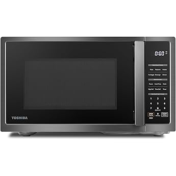 TOSHIBA EM925A5A-SS Countertop Microwave Oven, 0.9 Cu Ft With 10.6 Inch Removable Turntable, 900W, 6 Auto Menus, Mute Function & ECO Mode, Child Lock, LED Lighting, Stainless Steel