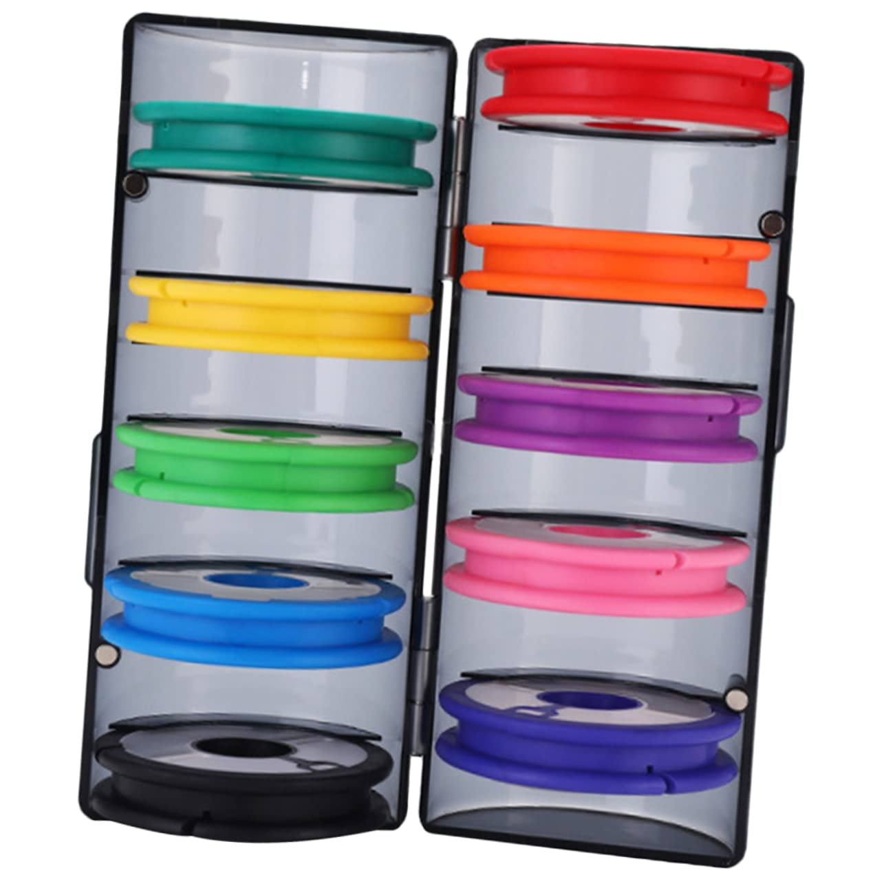 KESYOO Fishing Line Spool Organizer Lightweight Winding Reel Holder with Rainbow Color Design for Easy Model Identification Portable Fishing Line Storage Box Color