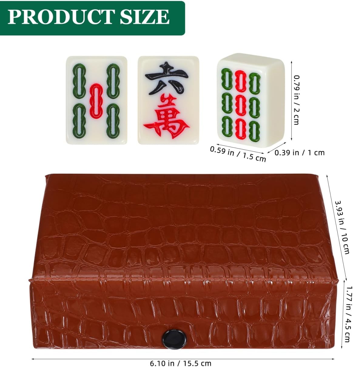 Ipetboom Mini Travel Mahjong Set 144 Tiles with 2 Dice Portable Chinese Mahjong Game for Family Gathering and Party Entertainment Lightweight Compact Design