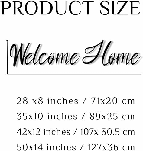 Vista 3 de Decoración artística metálica para pared de Welcome Home, letrero de pared de metal, letras artísticas para pared para interiores y exteriores