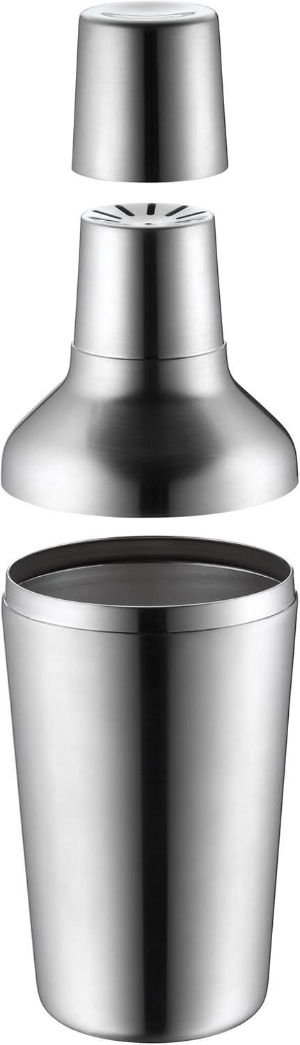 WMF Cromargan 5pc Stainless Steel/Beech Wood “Matrjoshka” bar Gift Set (Jigger, Tongs, Sieve, Pestle, Measure), Dishwasher Safe