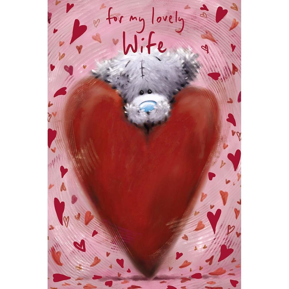 Me To You Tatty Teddy 'For My Lovely Wife' Valentine's Day Card, 6 x 9 Inches - Softly Drawn Design