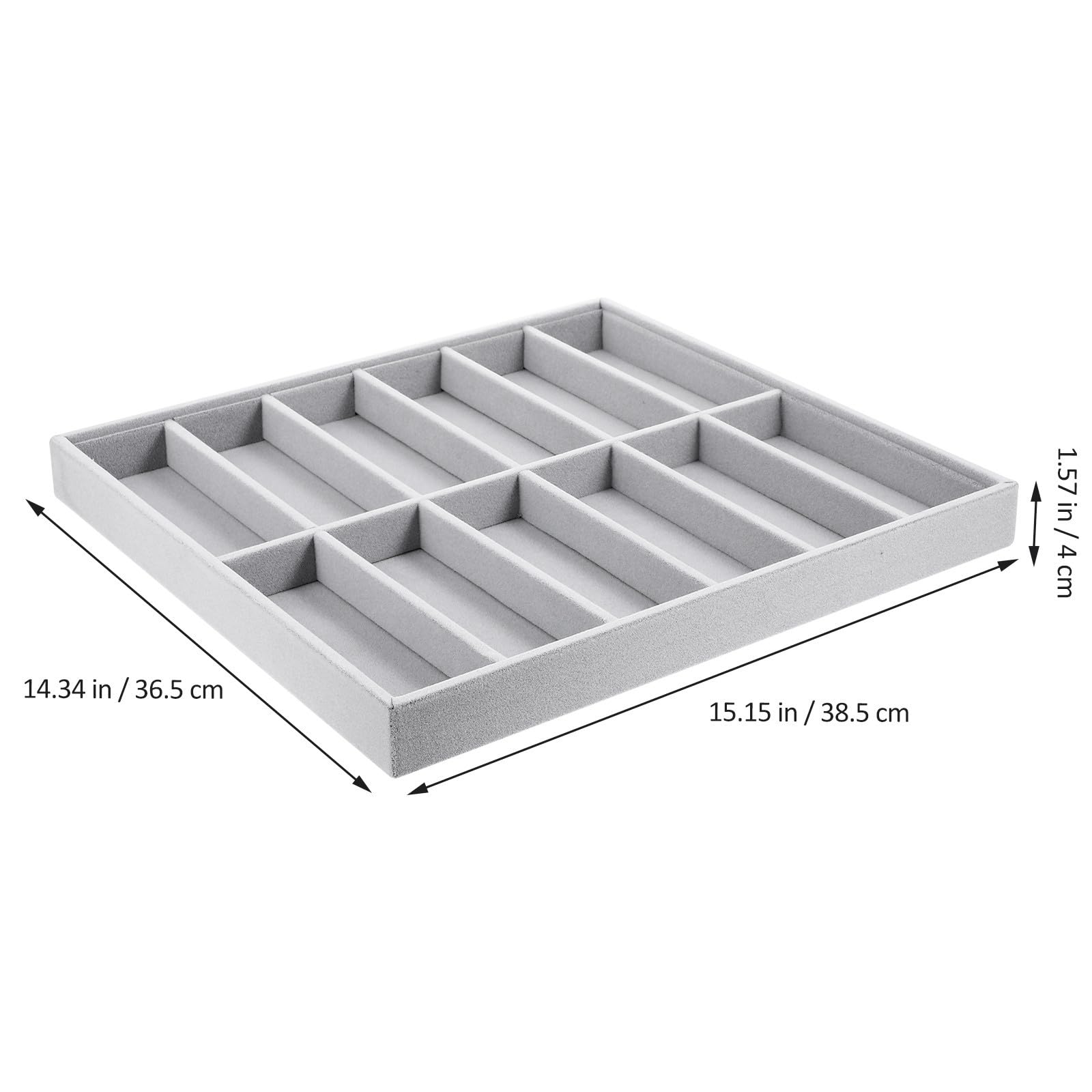 Brillenorganizer mit 12 Fächern aus Fusselflausch, Stapelbar