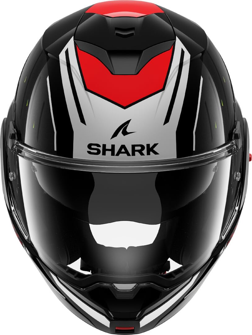 SHARK, Casco Moto Modular OXO RYDGER Black Silver Red KSR, XS