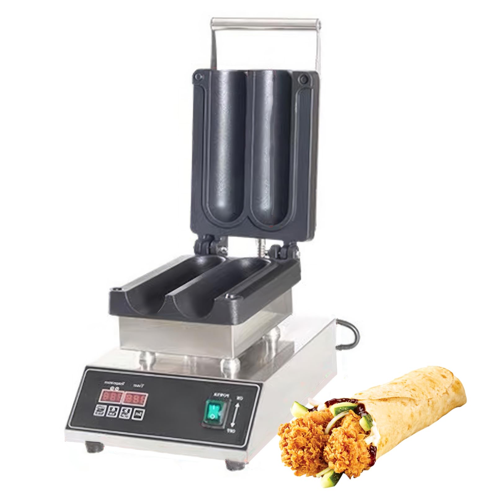 XCSCUK 1500W Electric Kebab Wrap Maker,Commercial Chicken Roll Machine, Sausage Roll Maker Breakfast Machine,with Temperature Control