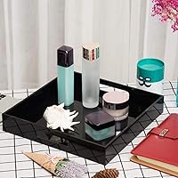 Vista 89 de Bandeja de servir de acrílico blanco brillante con asas resistentes - 10x15 pulgadas - Bandeja para servir café, aperitivos, desayuno, mayordomo