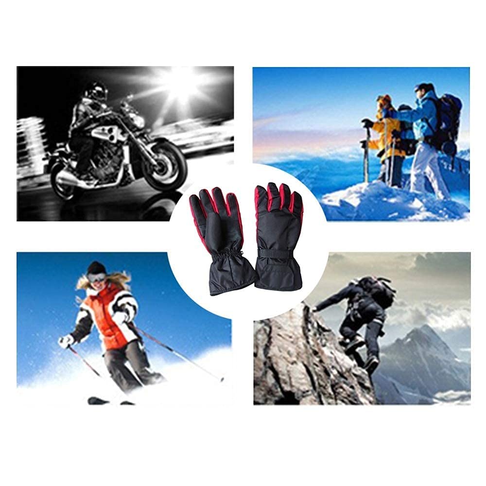 Guantes térmicos, Guantes térmicos con batería, Guantes de Mano cálidos de Invierno a Prueba de Viento para Mujeres Hombres: Senderismo, Patinaje, esquí