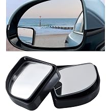 2PCS Car Fan Shaped Blind Spot Mirrors, HD Glass Wide Angle Car Side Mirrors with Housing, Self-Adhesive Adjustable Convex Rearview Mirror, Vehicle Parking Safety Accessories Black