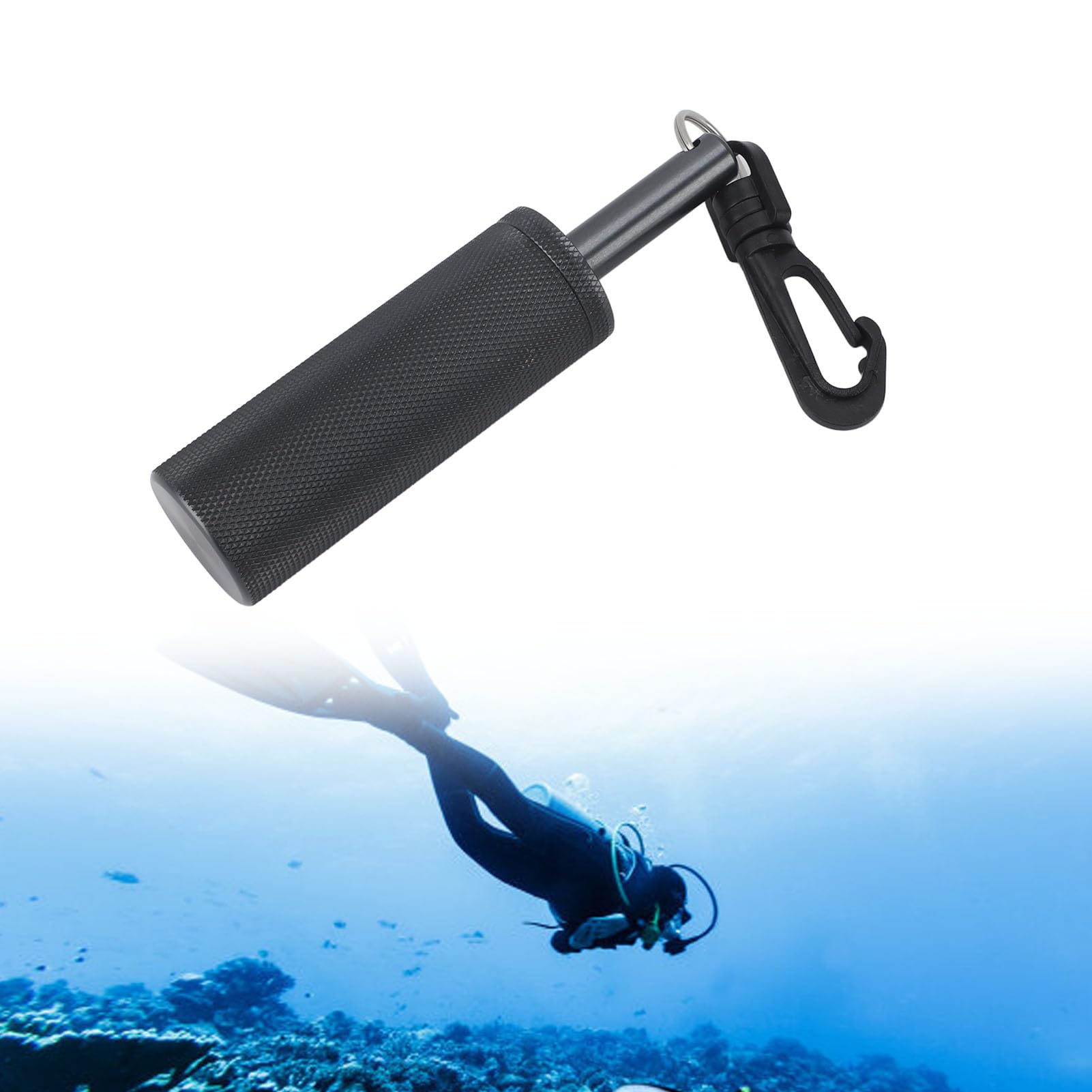 Pilipane Signal Bell Diving Stick Rauschhersteller Crisp Sound Aluminiumlegierung Unterwasser Shaker Bell mit Clip für Tauch- und Unterwasserfotografie
