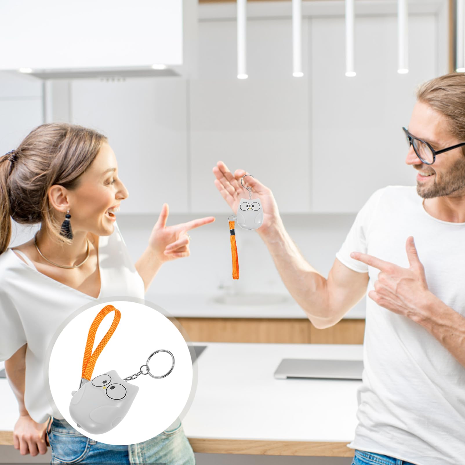 HOMSFOU 5stücke Alarm Schlüsselanhänger Für Persönlicher Sicherheitsalarm Im Kreativen Eulen-Design Tragbarer Notfallalarm Für Damen Und Mädchen Für Outdoor-aktivitäten Und