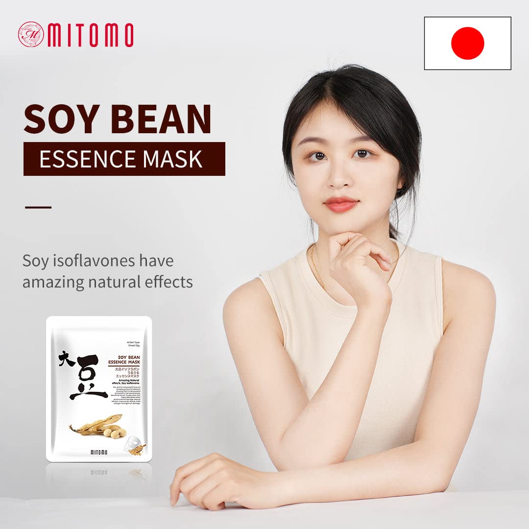 Amazon | MITOMO 日本製大豆 美容シートマスク/6枚入り/美容液/美容 
