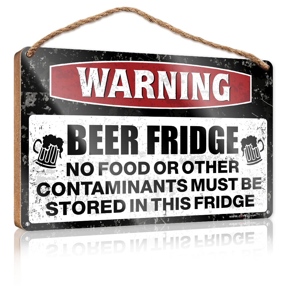 FZFN Wood Plaques For Crafts Warning Beer Bridge Wooden Sign Outdoor Signs And Decor Rustic Kitchen Decor And A(15X28CM)
