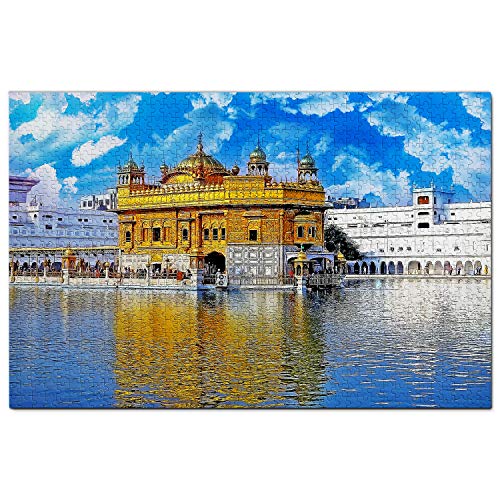 India Jigsaw Puzzle 1000 Piece India Golden Temple Amritsar Puzzle Game Artwork Travel Souvenir Wooden