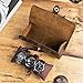 Hiram Genuine Leather Travel Watch Case Roll Organizer Classic, Leather 3-Watches Roll Case for Watches and Bracelets-Coffee