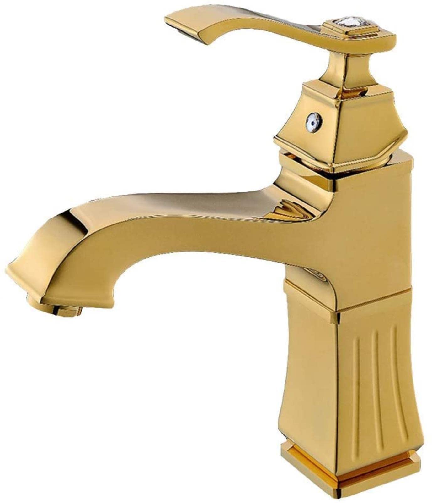 Robinet de salle de bain anti-calcaire en laiton mitigeur or rose