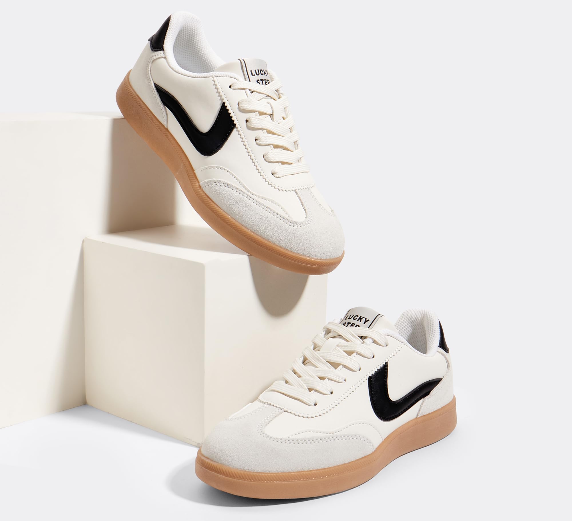 LUCKY STEP Sneakers retrò da Donna - Sneakers alla Moda Classiche, Antiscivolo e comode per Camminare e Pattinare