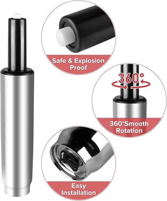 Office Chair Gas Lift Cylinder 3.9 Stroke Class 4 Silver