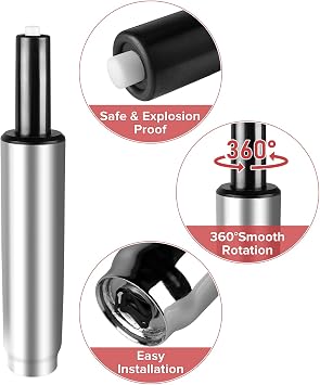 Office Chair Gas Lift Cylinder 3.9 Stroke Class 4 Silver