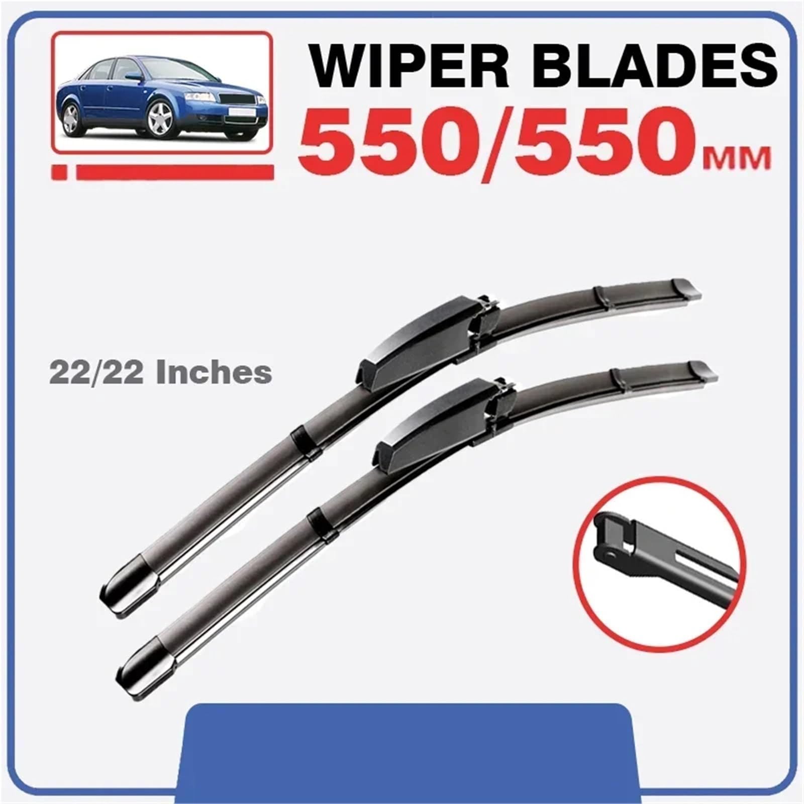 Limpiaparabrisas De Coche Compatible Con Para A4 Para S4 Para B6 Para 8EC 2004 2005-2008 Limpiaparabrisas Delanteros Parabrisas 22 "+ 22"