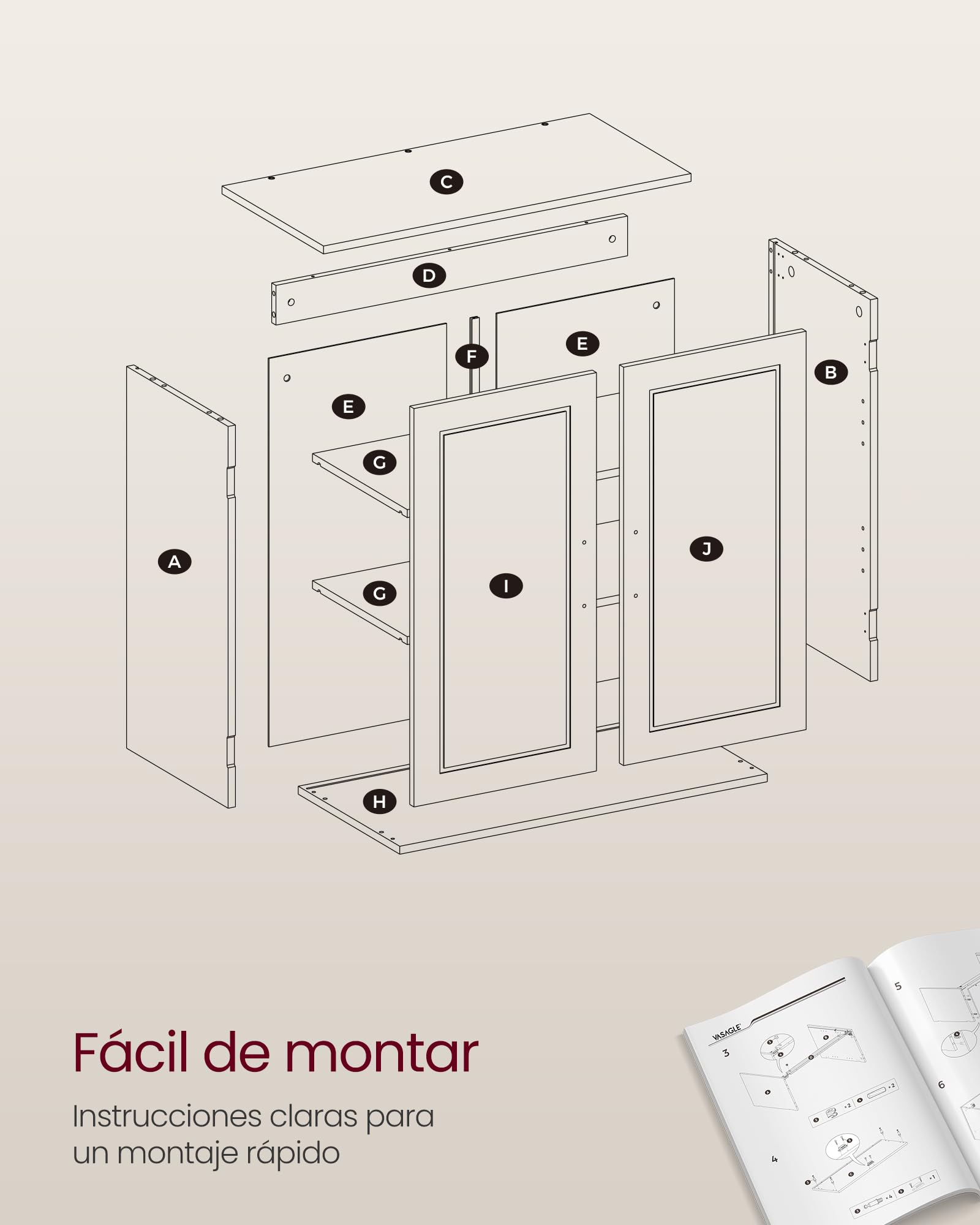 VASAGLE Armario de Pared para Cuarto de baño, Armario de Almacenamiento de Pared para Cuarto de baño, 30 x 60 x 60 cm, Armario de Farmacia con estantes Ajustables, Blanco Nube BBC321W01