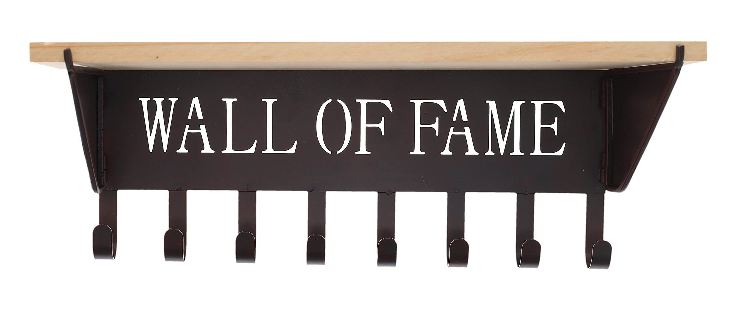 Top Brass Medal Hanger with Trophy Display Shelf - 8 Hook Ribbon Holder - Wall of Fame