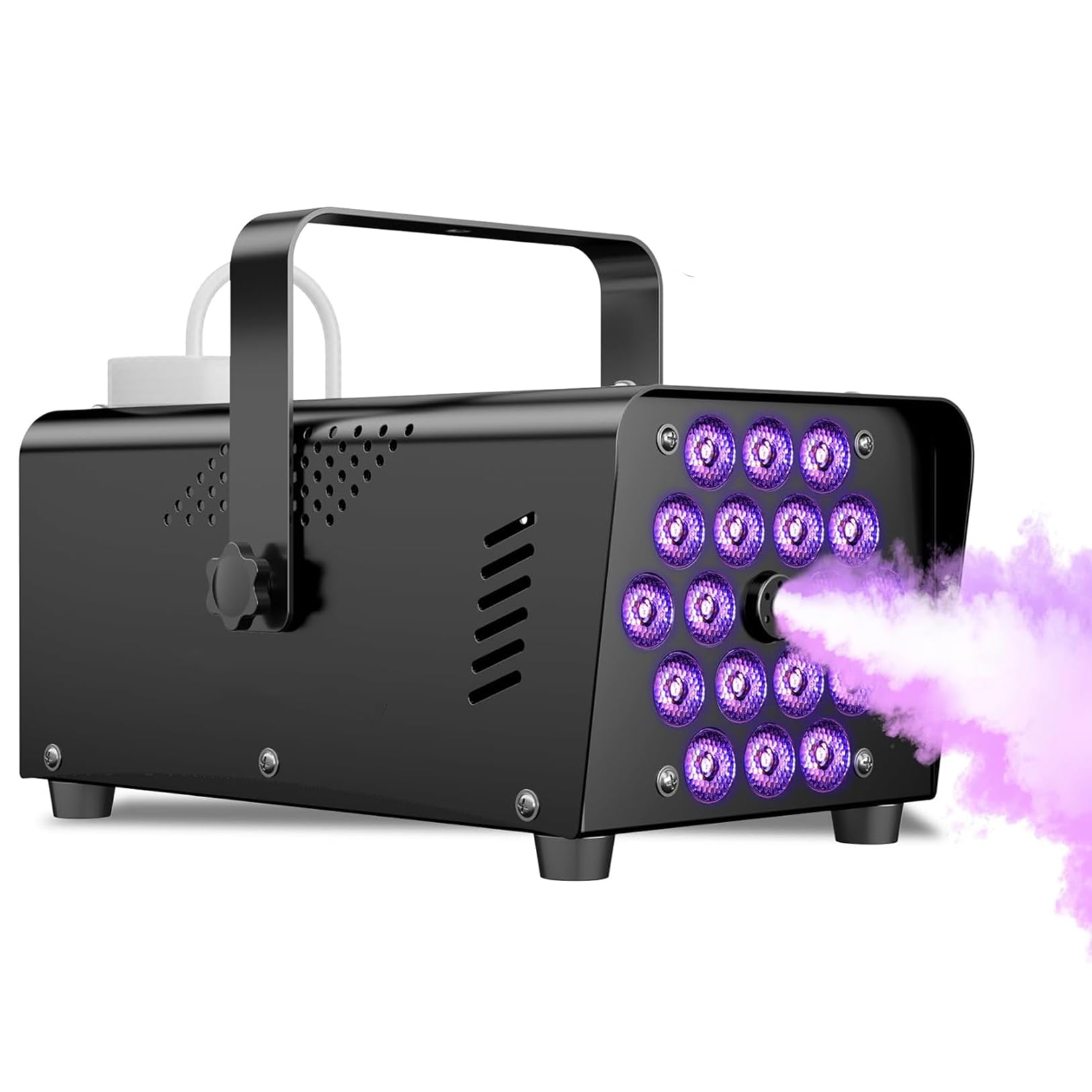 Macchina della Nebbia, Macchina del Fumo Automatica dello Spruzzo con 13 Effetti di Luce Colorati A LED, Telecomando Wireless per Halloween, Natale, Matrimonio, Festa, Uso Interno,18led