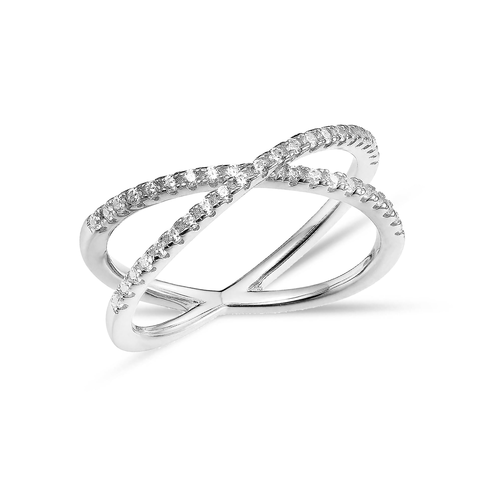LeCalla 925 Sterling Silver BIS Hallmarked Cubic Zirconia X Criss Cross Eternity Wedding Ring for Women and Girls (Ring Size - 8 No.) (B0CFLT3D7N) Amazon Price History, Amazon Price Tracker