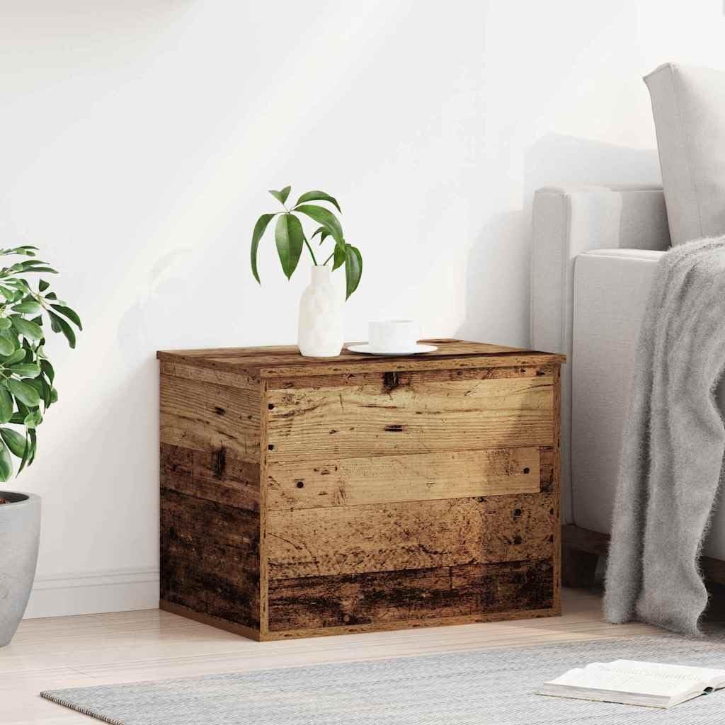 Moderna Cassa di Conservazione in Materiale Composito per il Soggiorno con Design Rettangolare e Ampio Spazio per Coperture in Legno Antico 60x42x46 cm