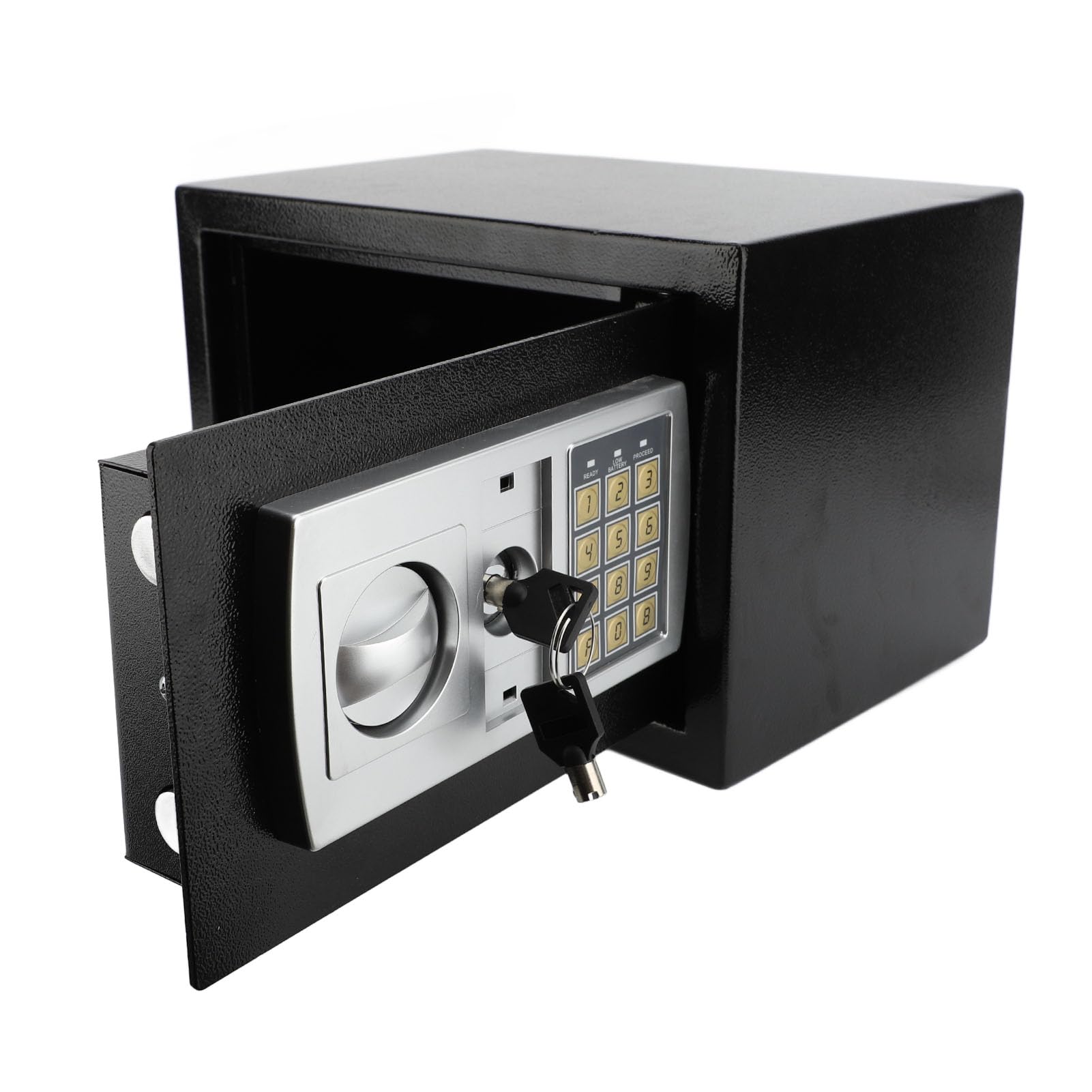 Hidyliu Sicherer Safe, Tragbarer Multifunktionaler Schließkasten für Zuhause, Büro, Reisen, Kohlenstoffarmer Stahl, Schwarz