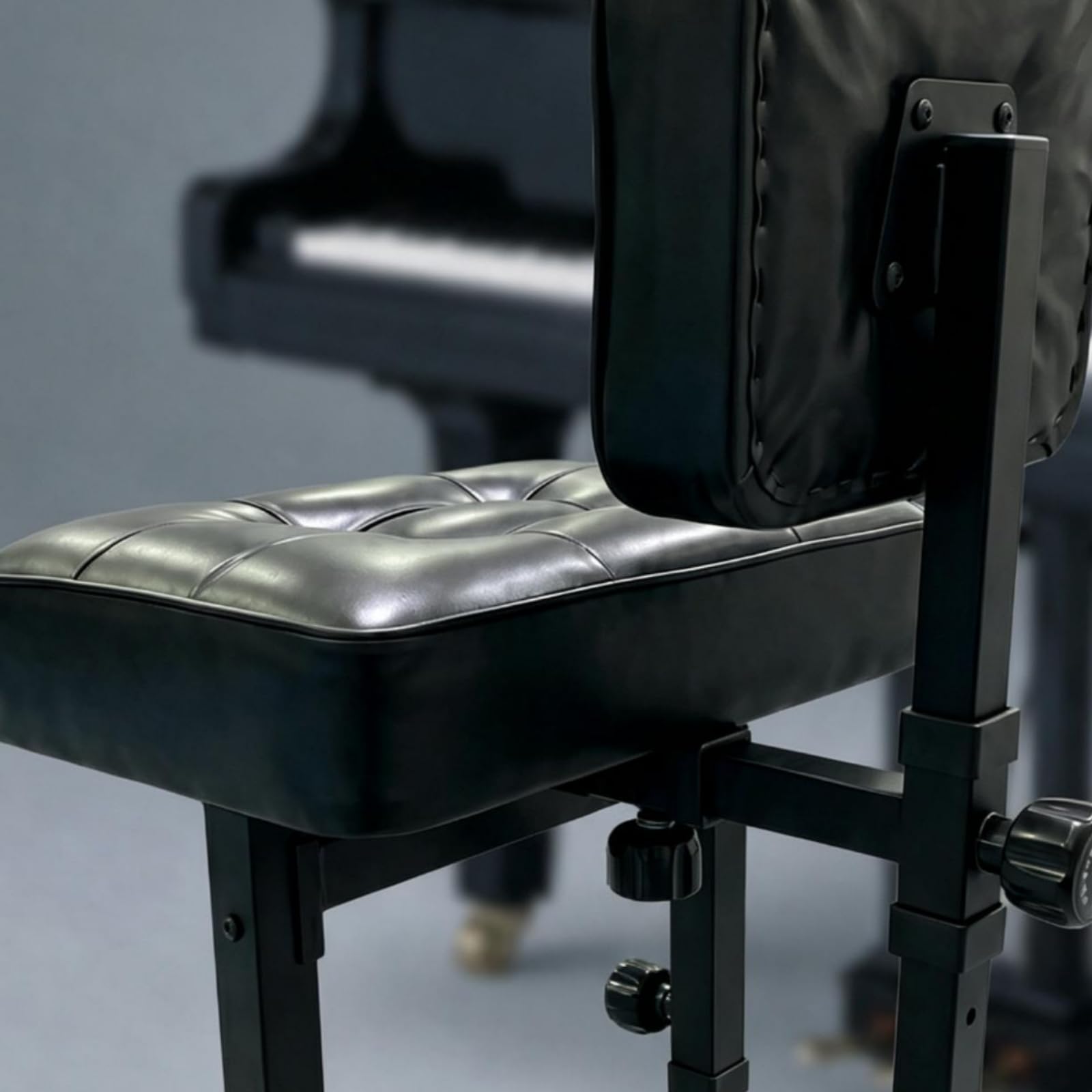 Altura Regulable Tapizado Capitoné Silla Piano Acolchada Banqueta Pianista con Respaldo Banco Piano con Respaldo para Tecladistas