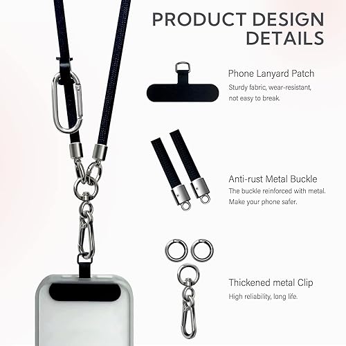 Miniatura 10 de BFSDDM - Cordón universal para teléfono celular cordón cruzado para teléfono celular cordones de nailon para teléfono alrededor del cuello
