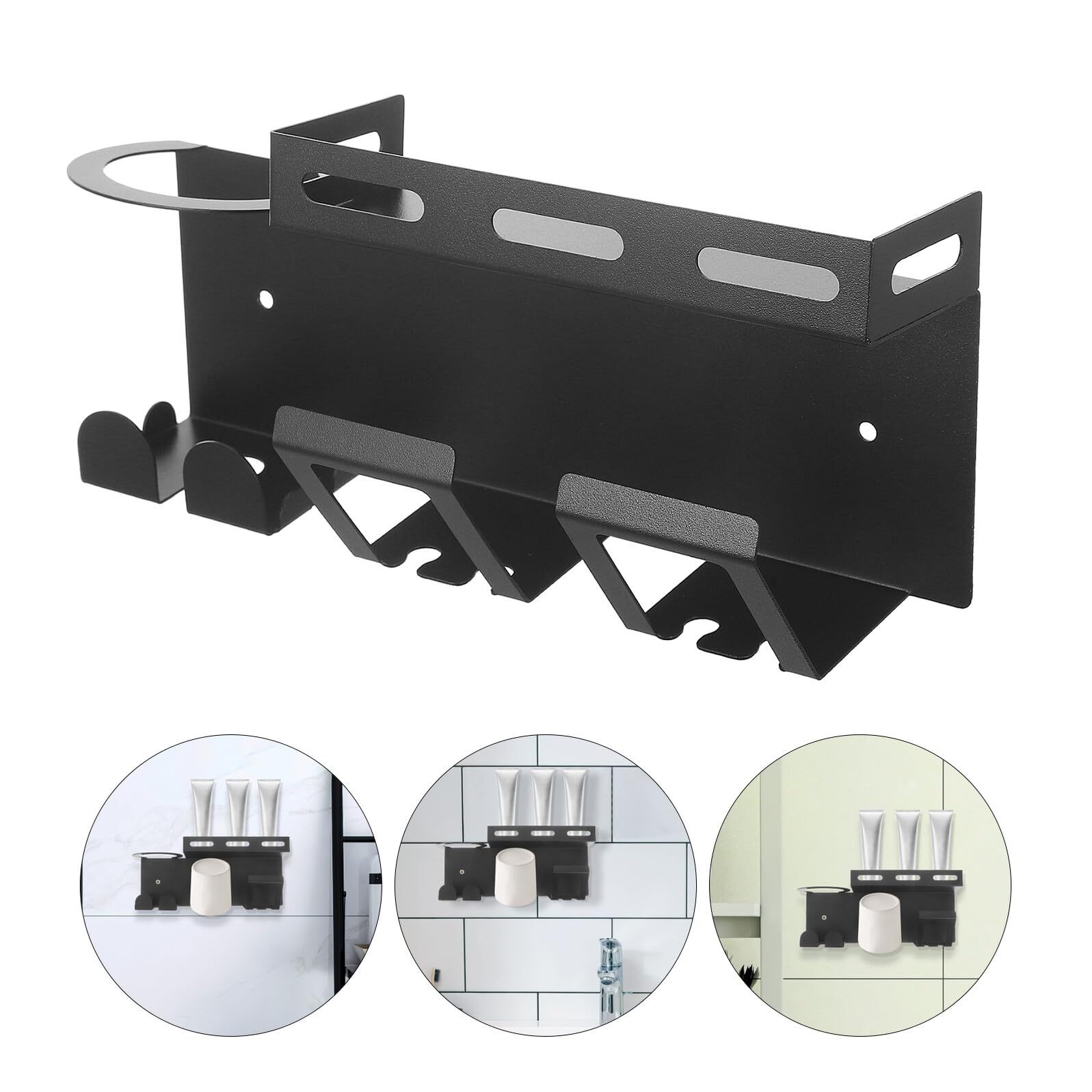 Portaspazzolin Parete Per Spazzolini Elettrici Denti Organizer in Acciaio Resistente All Umidità Adatto Specchi Piastrelle e Superfici Lisce Facile Installazione