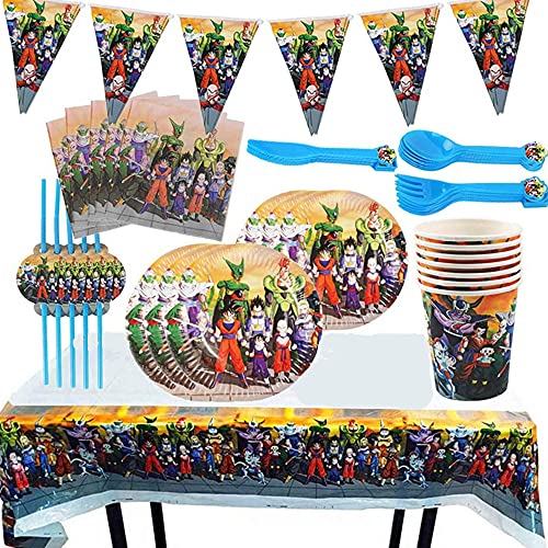 ZHIMATANG Vajilla per Fiesta De Cumpleaños Decoracion 92 Piezas para Fiesta Anime Temática De Fiesta Vajilla Reutilizable Cover