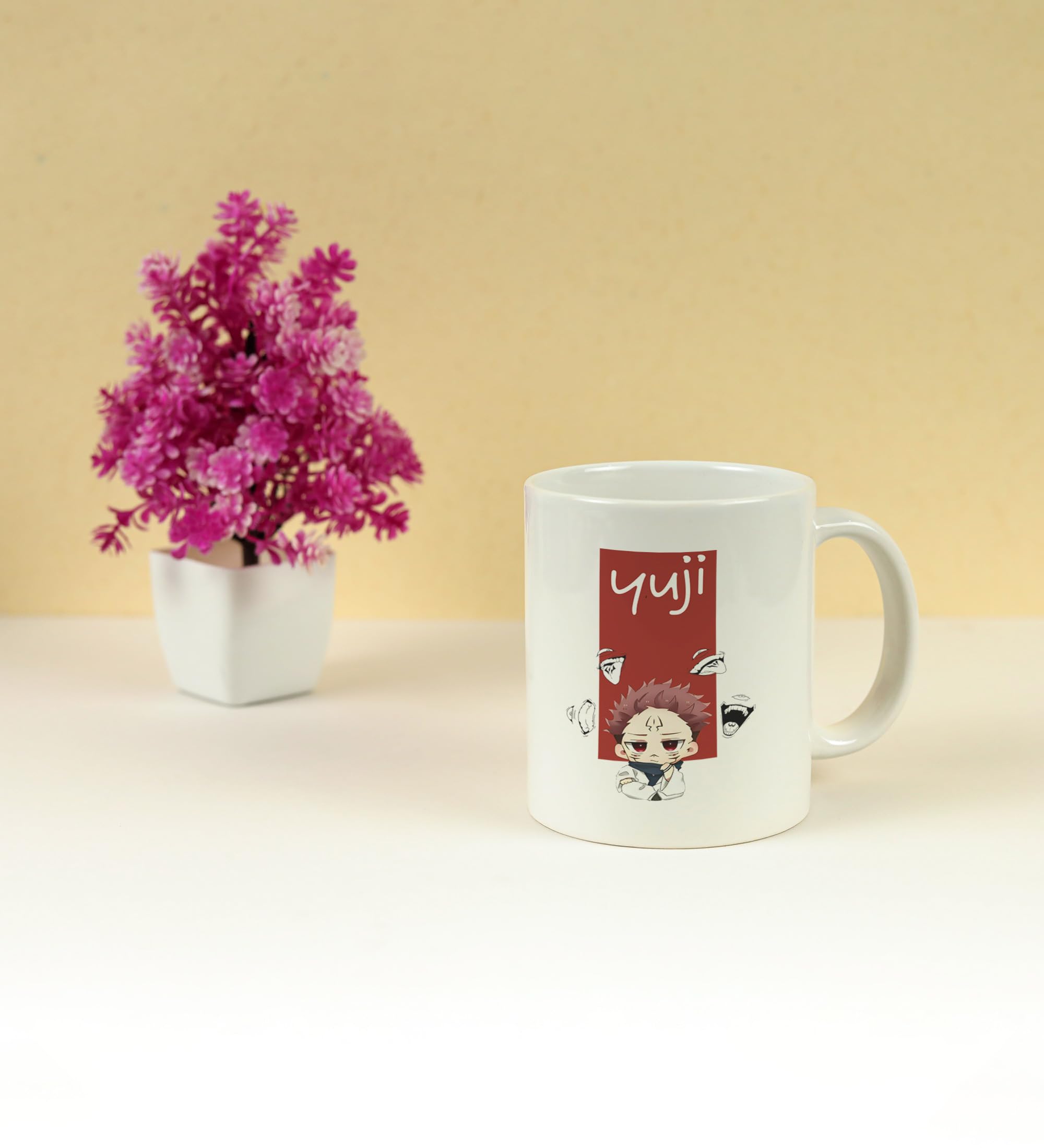 Yellow Orrange Sarcastic Itadori Printed 250ml Coffee Mug 2