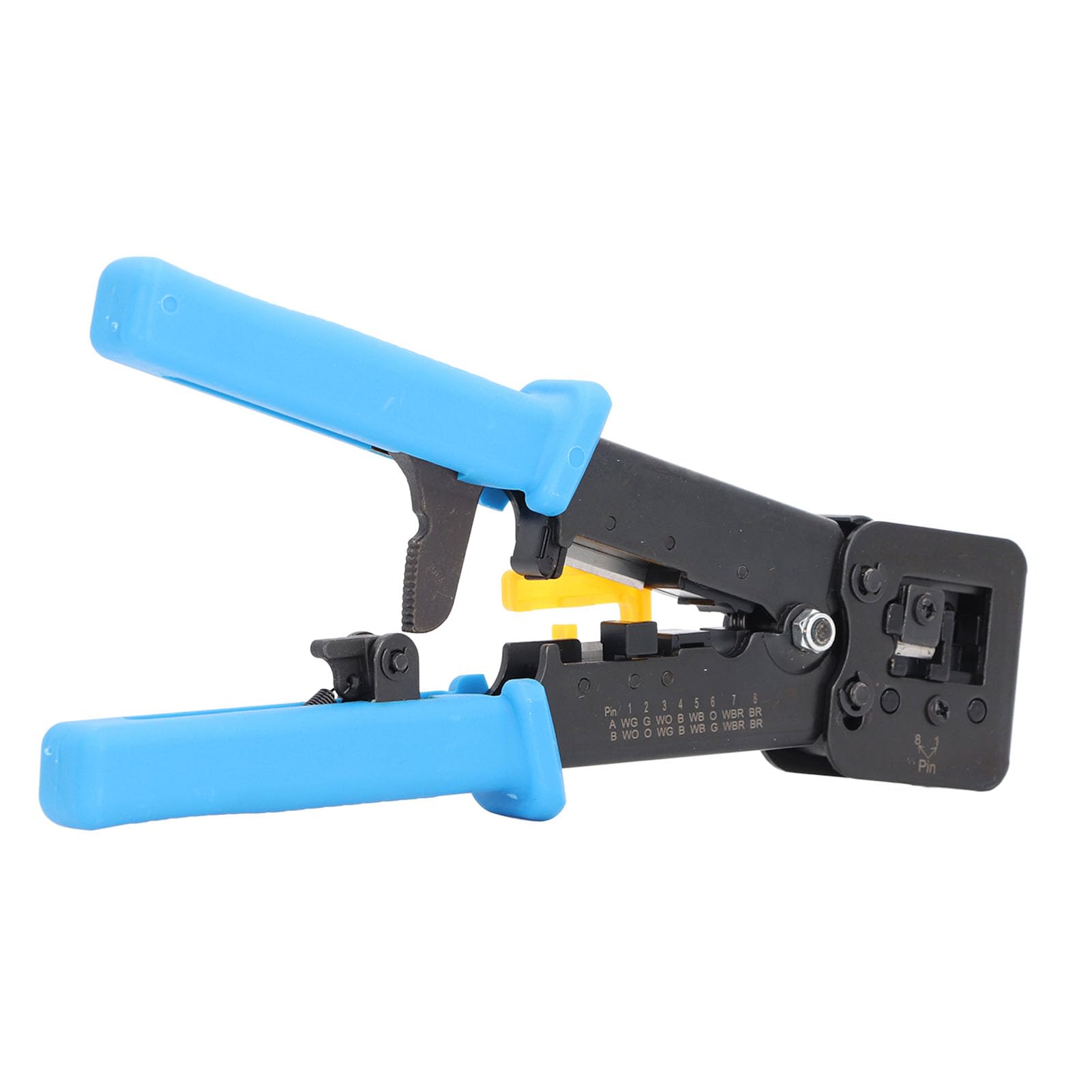 Pinza a Crimpare RJ45, Crimpatrice per Cavo Dati con Testa in Cristallo Ethernet Integrata in Acciaio, Batteria X 1, per Crimpatrice per Cavo di Rete