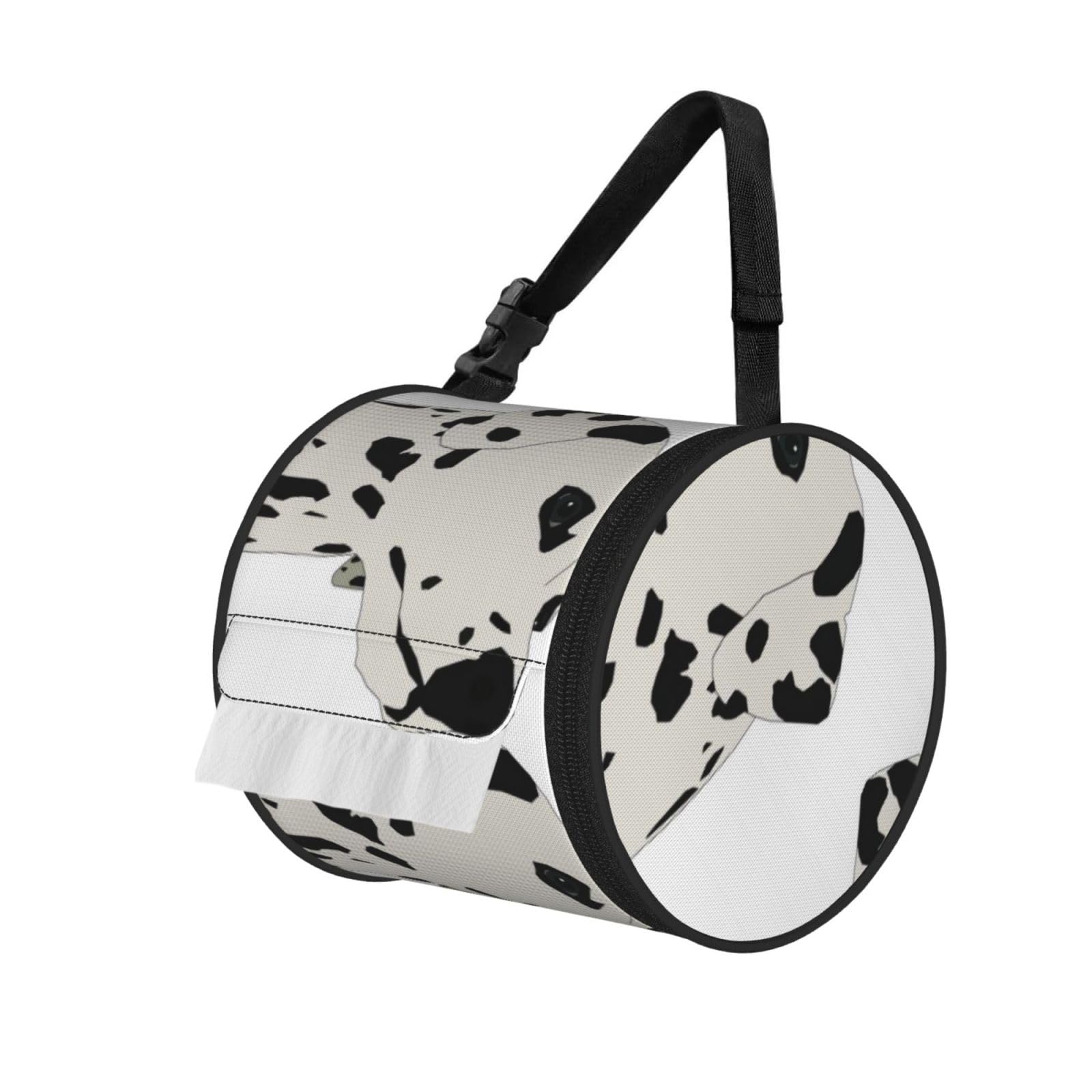 Dalmatian Printed Pet-Proof Toilet Roll Bag, Durable Oxford Cloth with Handle for Travel Tent Kitchen