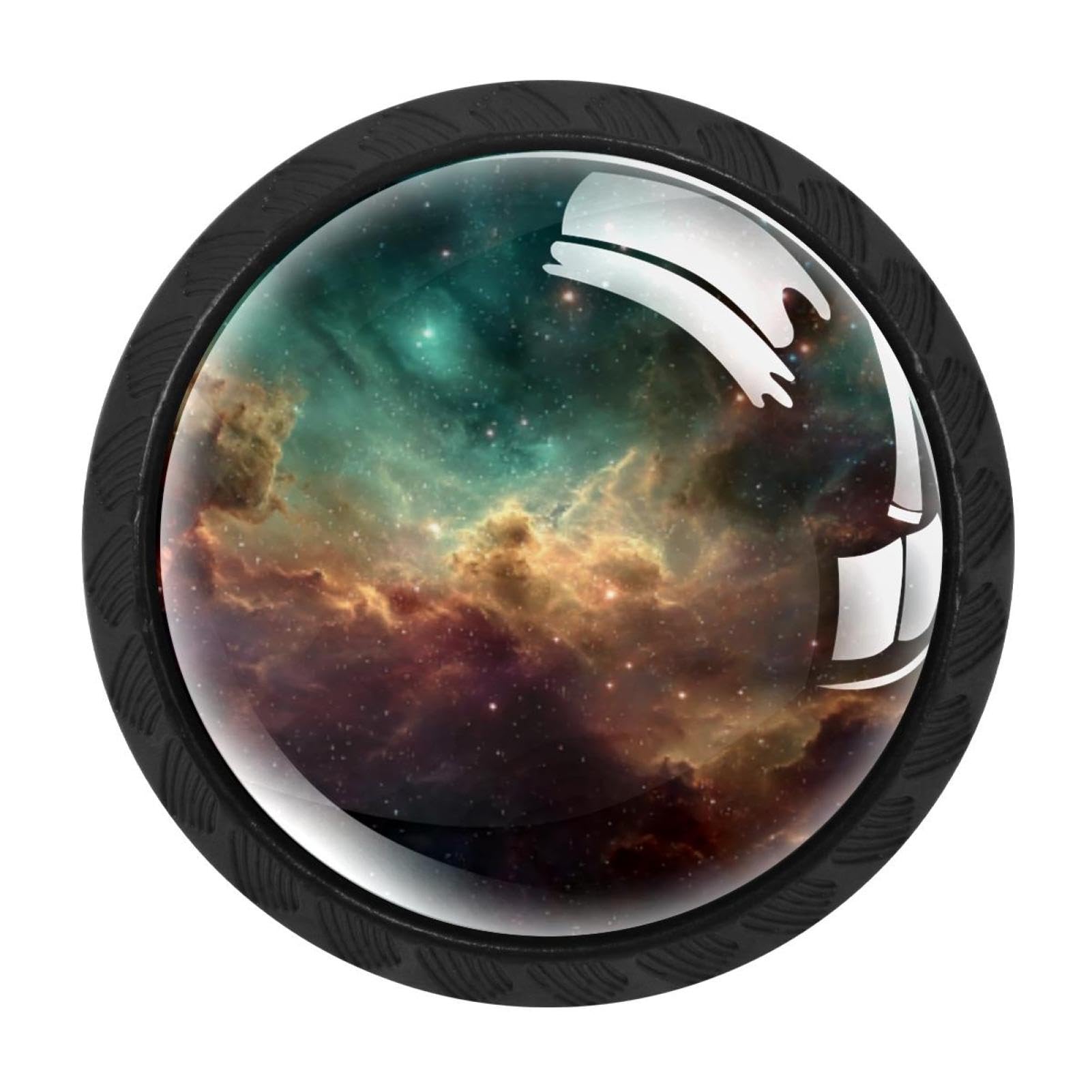 Chenzzzz Multicolored 07 Outer Space Star Nebula Cabinet Knobs 4 Pieces Drawer Kitchen Cabinets Dresser Cupboard Wardrobe Unique Pulls Handles