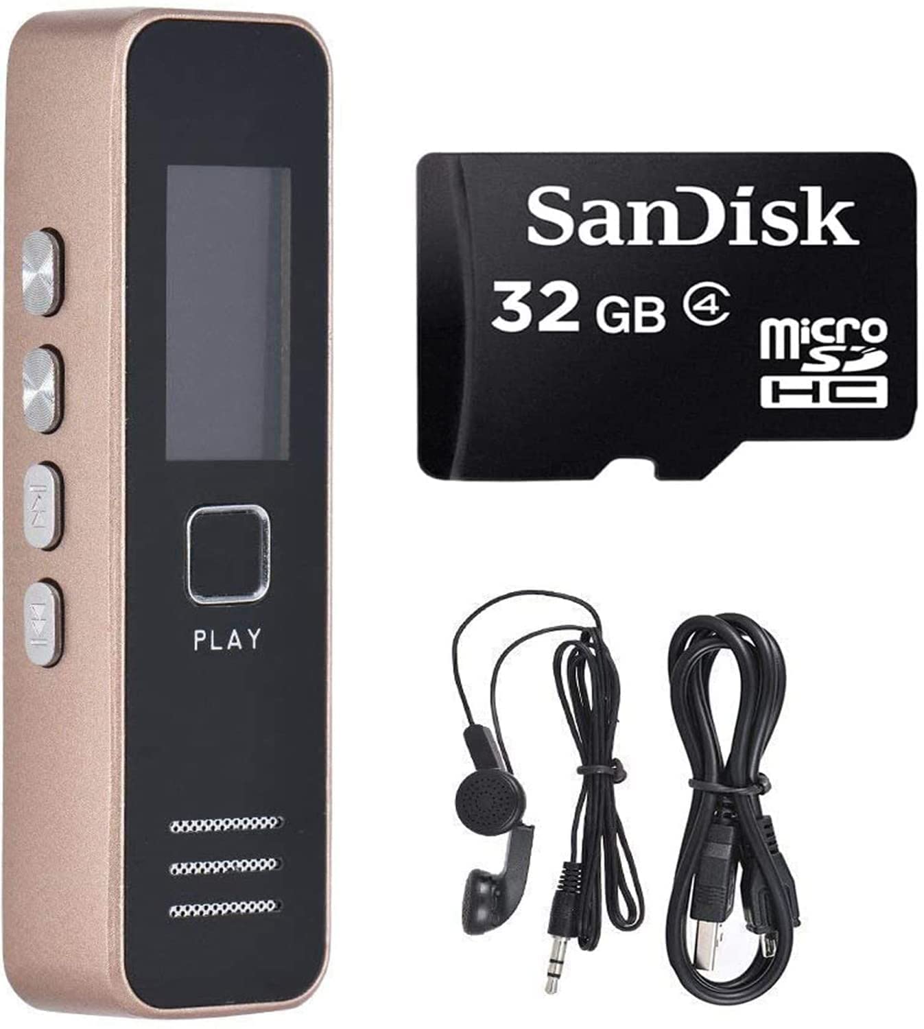 ROCK MUSIC Mini Display Digital Voice Recorder Upto 128GB Memory Supportable Professional Audio Recorder MP3 Player TF Card Dictaphone Record Microphone Sound Recording