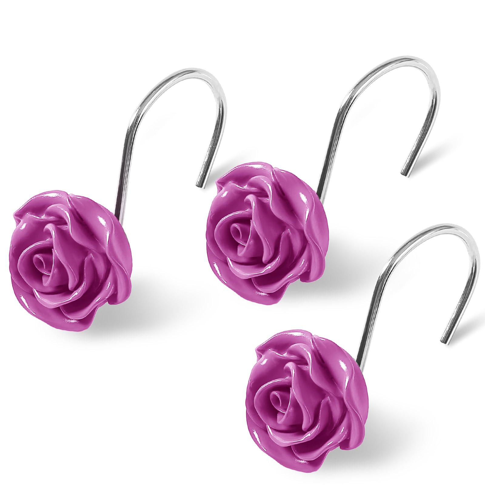 Blue Rose Shower Hooks - Elegant Bathroom Decor -11 Blue Rose Shower Hooks - Elegant Bathroom Decor -11