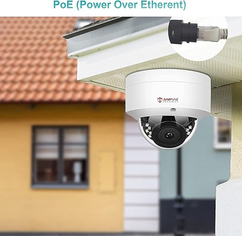 Miniatura 3 de Cámara domo IP PoE de 5 MP de Anpviz con micrófono, audio, cámara de seguridad IP, visión nocturna para exteriores, 98 pies, resistente a la