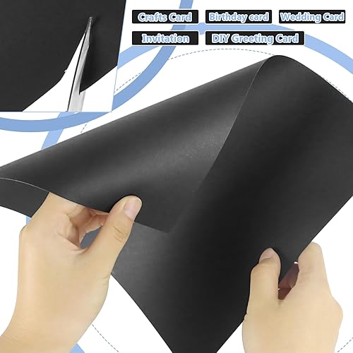 Miniatura 4 de 200 hojas de cartulina de color negro, tamaño carta, papel grueso, para manualidades, álbumes de recortes, fabricación de tarjetas de bricolaje, 8.5