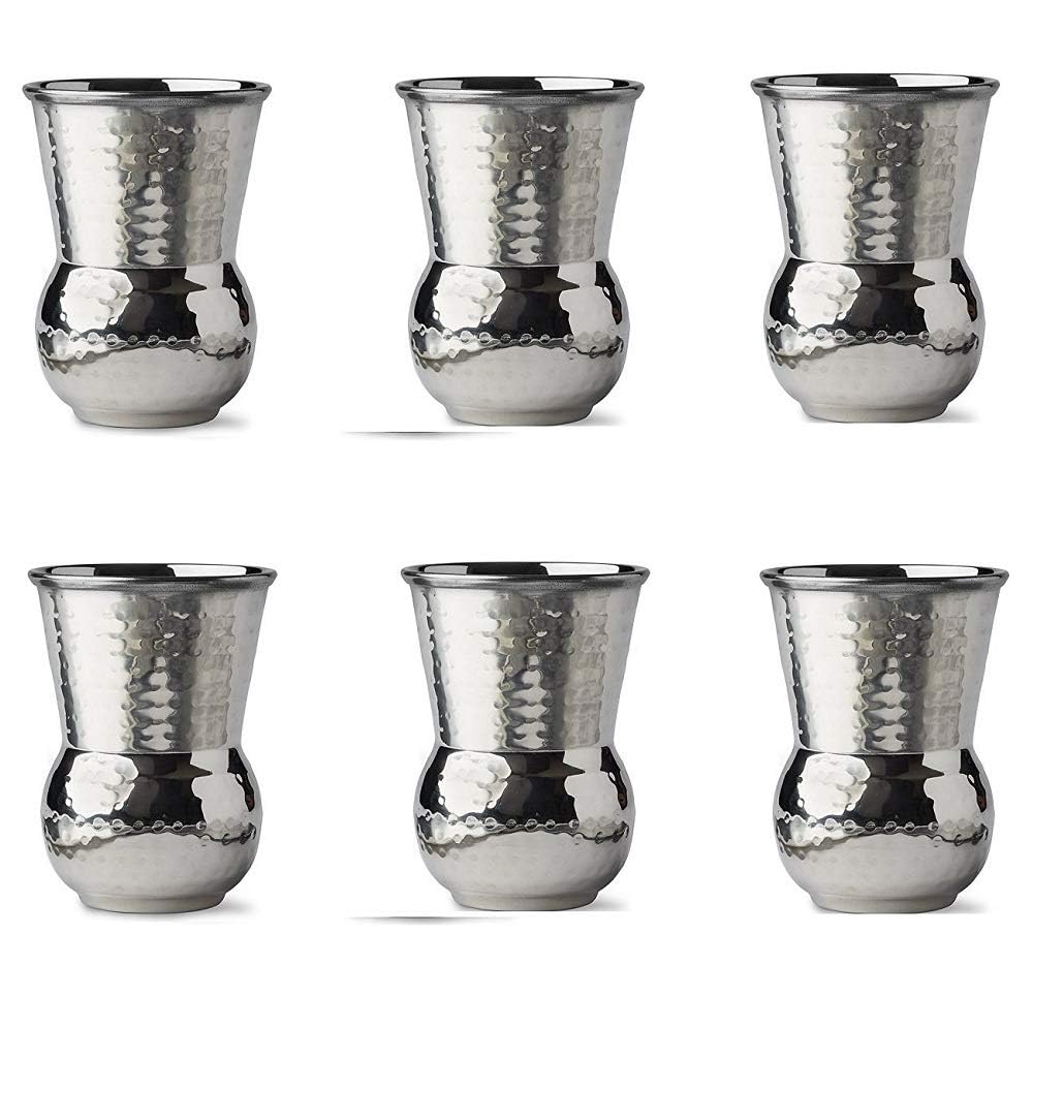 Hammered Steel Water Glasses - Set of 4 -5 Hammered Steel Water Glasses - Set of 4 -5