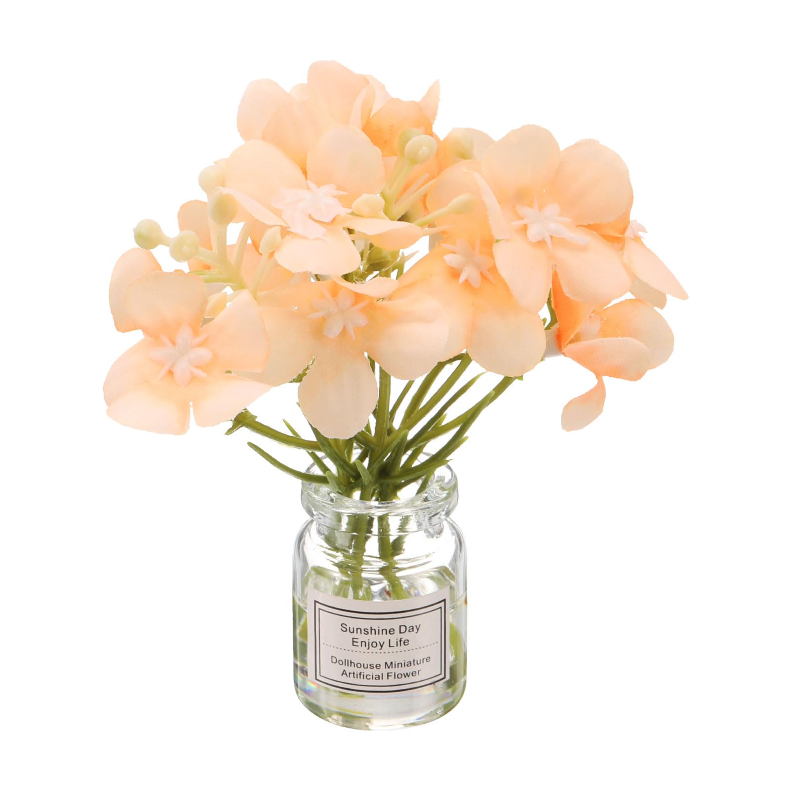 CoCud Mini Flowers Dollhouse in Vase, Silk Plastic Miniature Dollhouse Accessories with Tiny Flower Orange - (Applications: for 1:12 1:8 or 1:6 Scale Fairy Micro House)