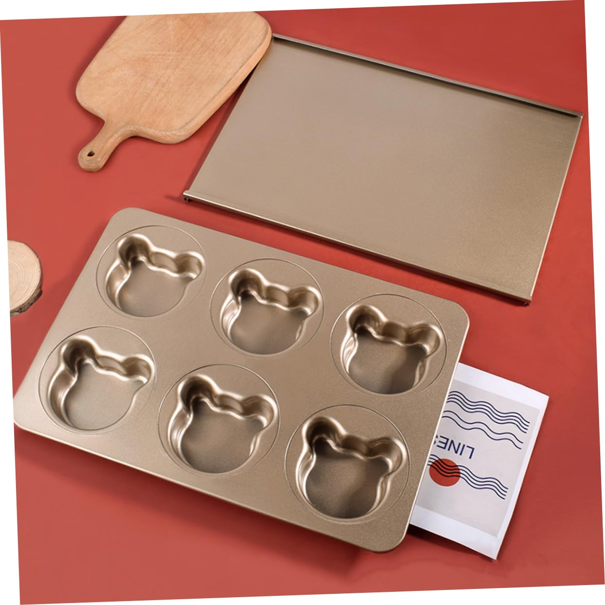 Moule à Gâteau Ours en Acier au Carbone, 1 Set, Doré
